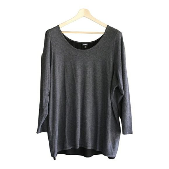torrid Sweaters - Torrid 3 gray sweater with sheer back panel